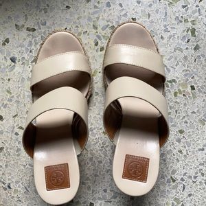 Tory Burch 3 1/2 Raya cream mule with box & Duster size 7.5